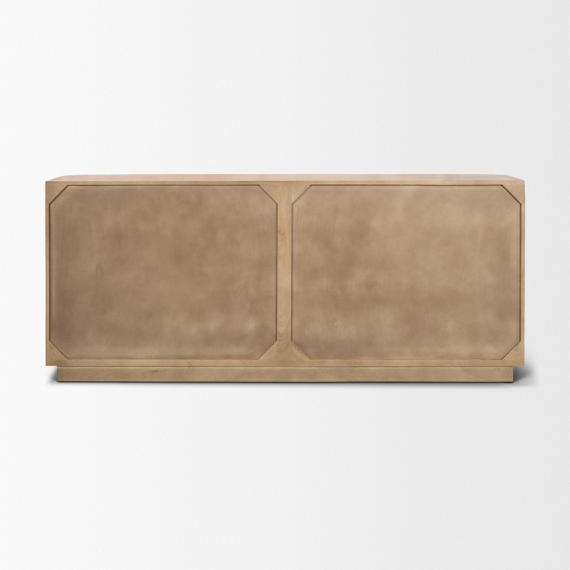 Serrin Solid Wood with Travertine 4 Door Closed Sideboard
