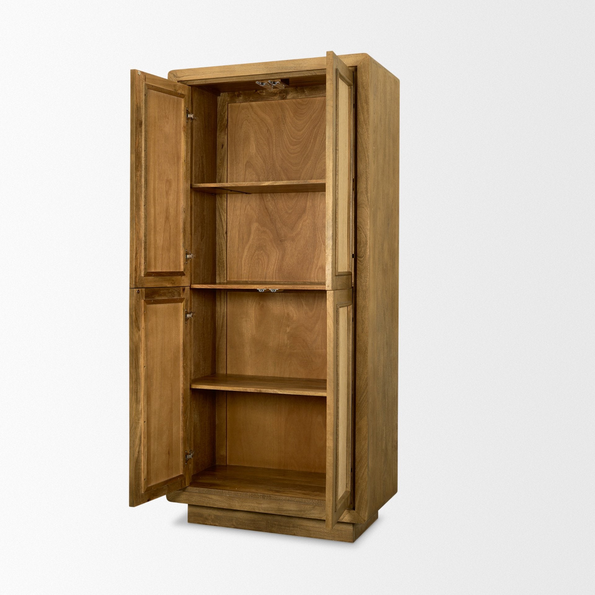 Valterra Light Brown Wood with Travertine 4 Door Tall Cabinet