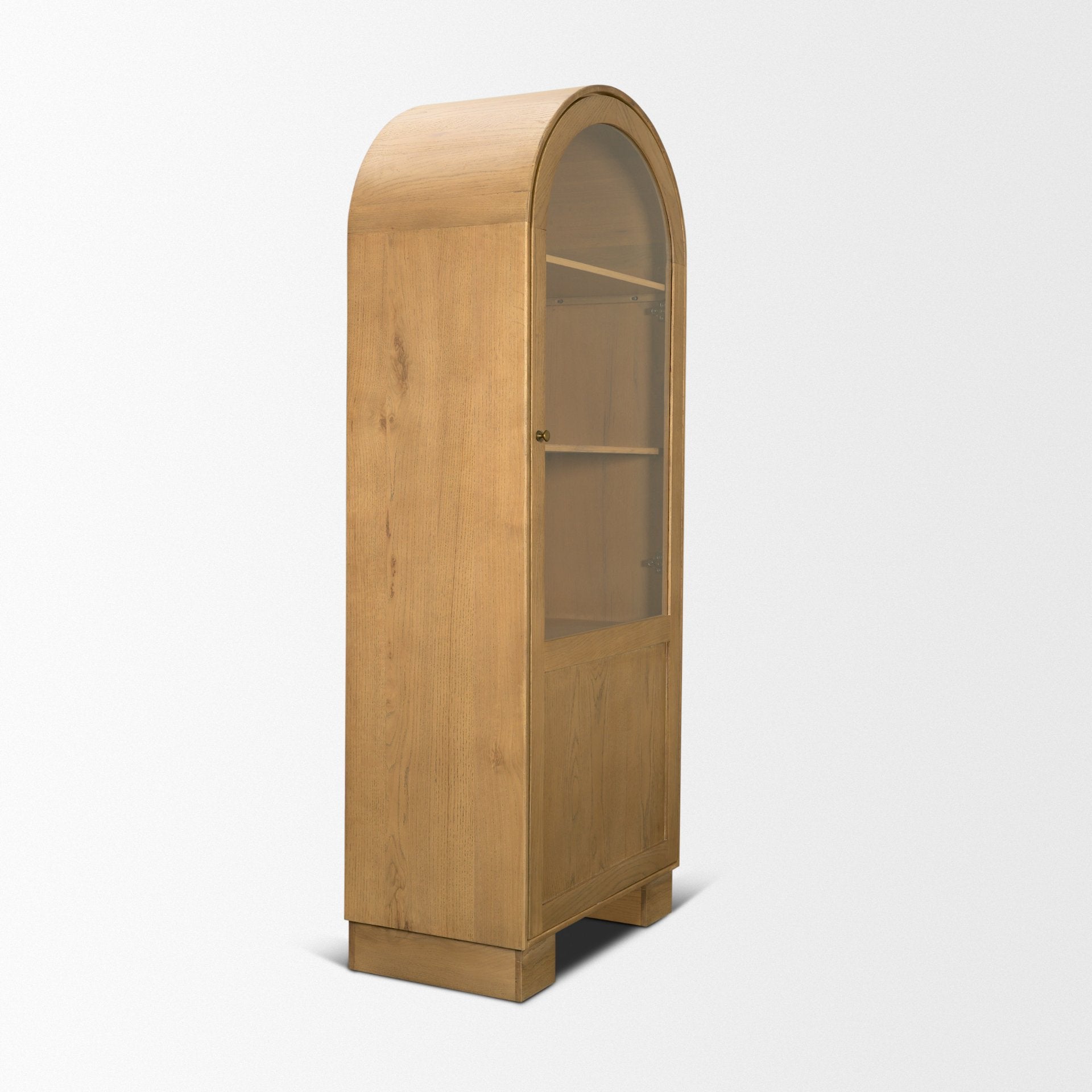 Hawthorne Solid Oak Wood with Glass Curio Cabinet