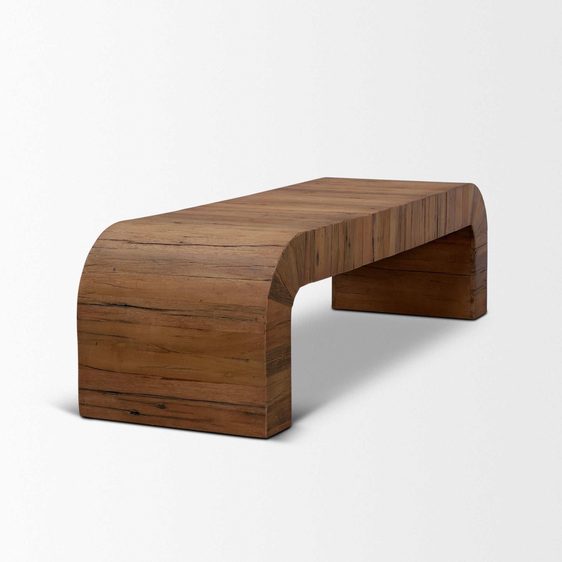 Denton Medium Brown Relcaimed Wood Bench