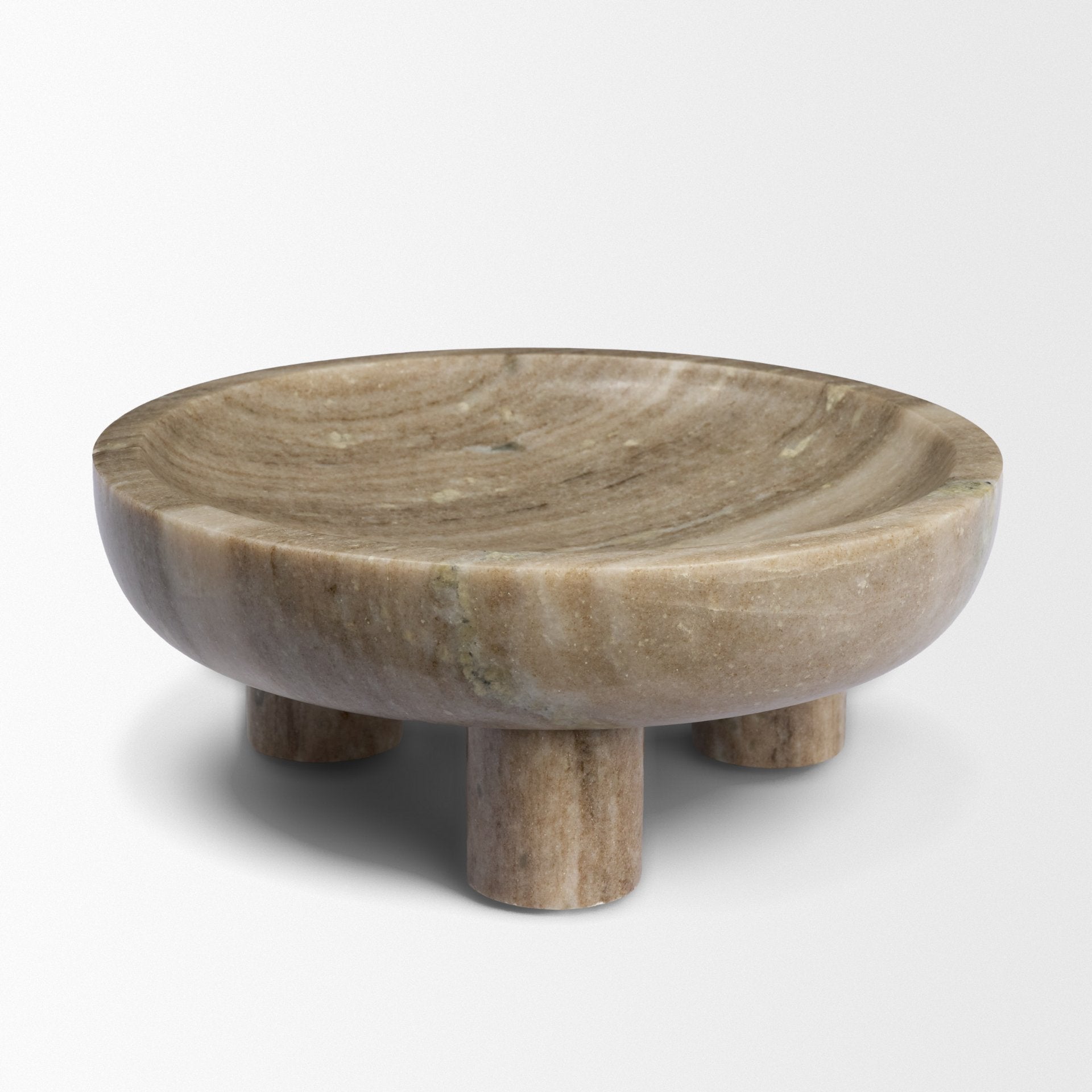 Vasca Gray Marble Decorative Pedestal Bowl