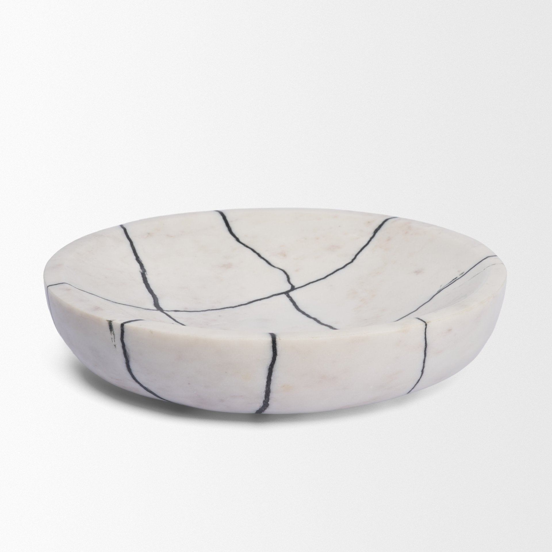 Sintessi Round White Marble Decorative Bowl