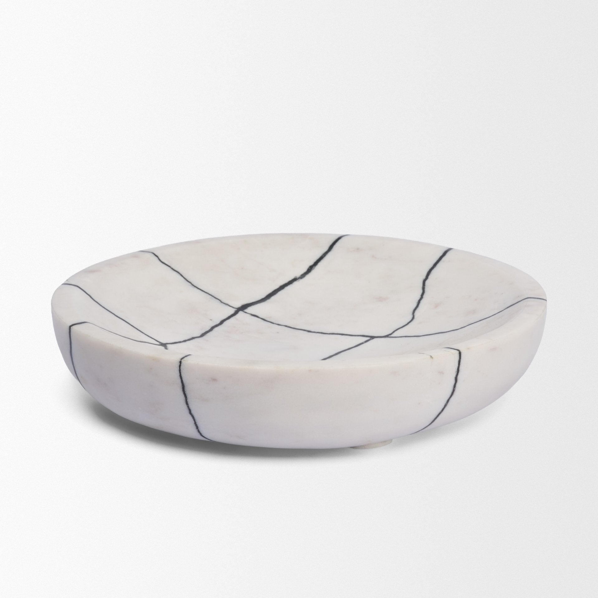 Sintessi Round White Marble Decorative Bowl