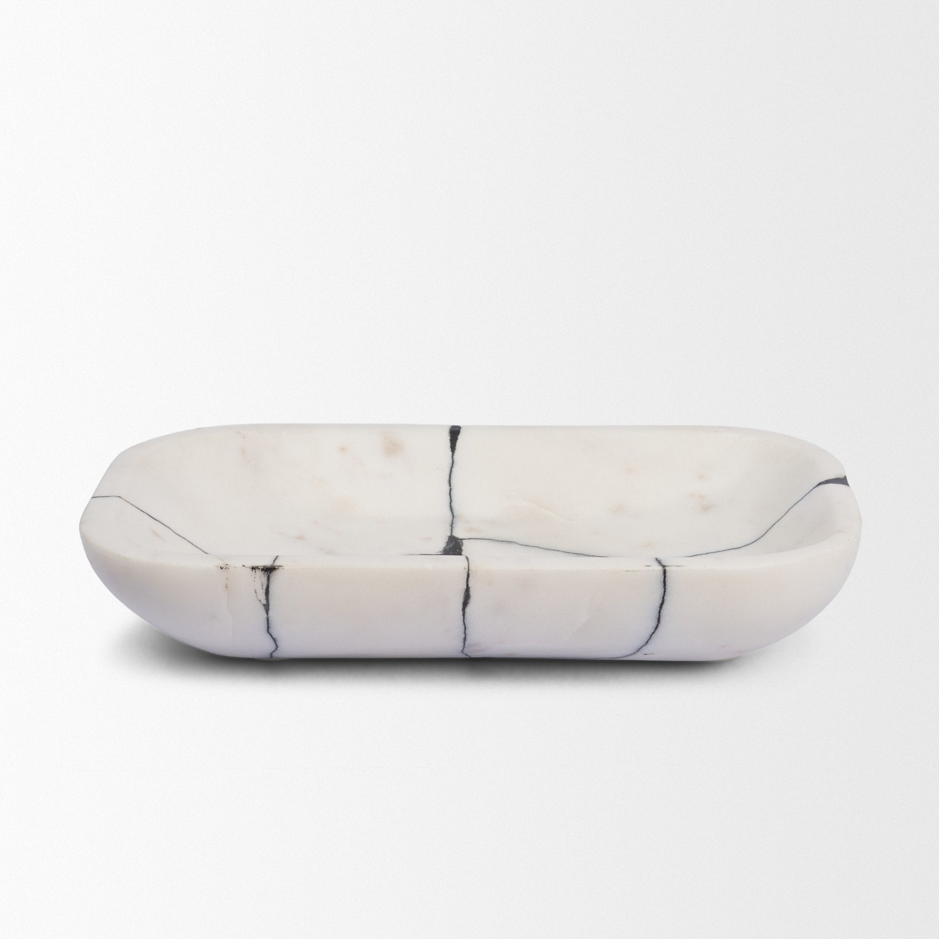 Sintessi Rectangular White Marble Decorative Bowl