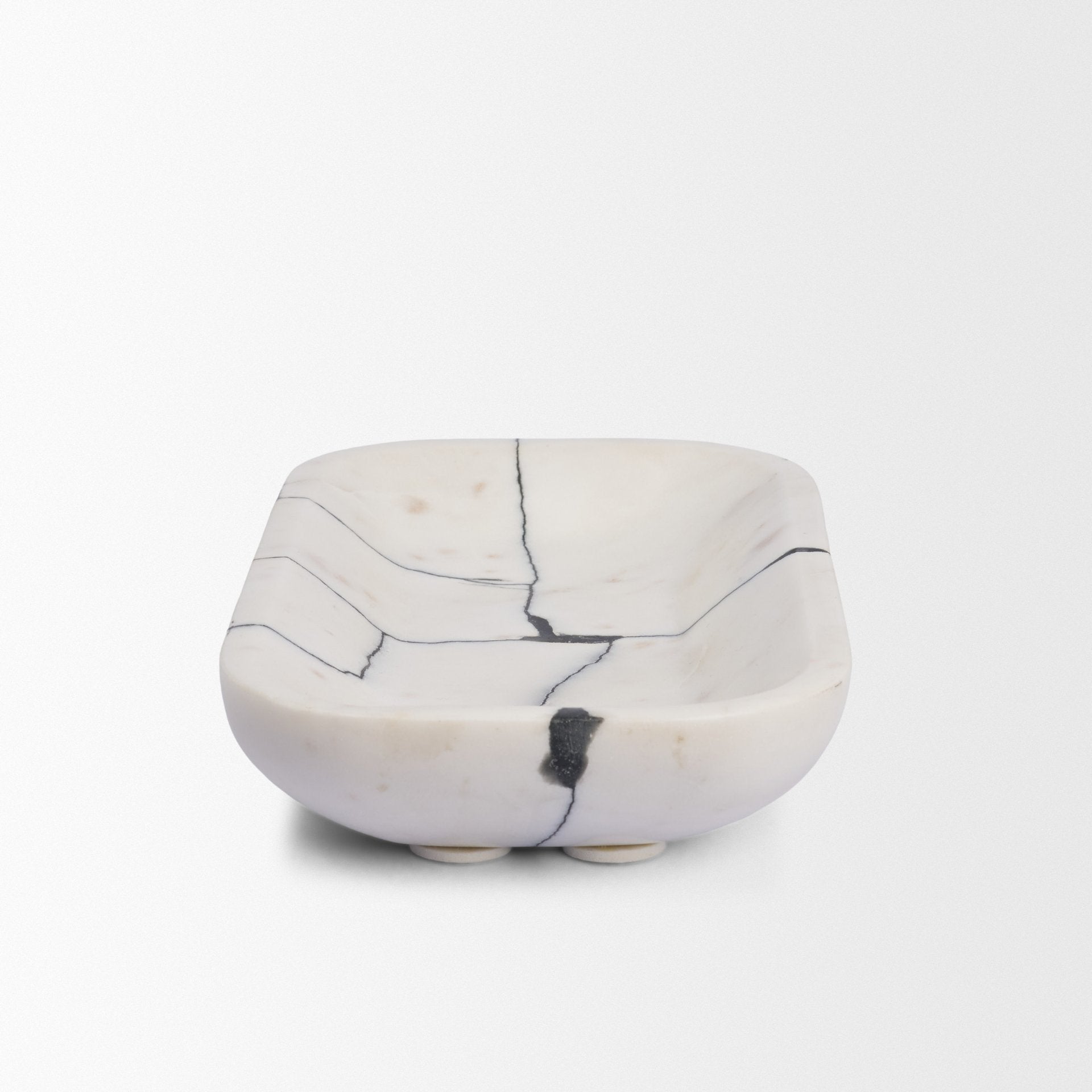 Sintessi Rectangular White Marble Decorative Bowl