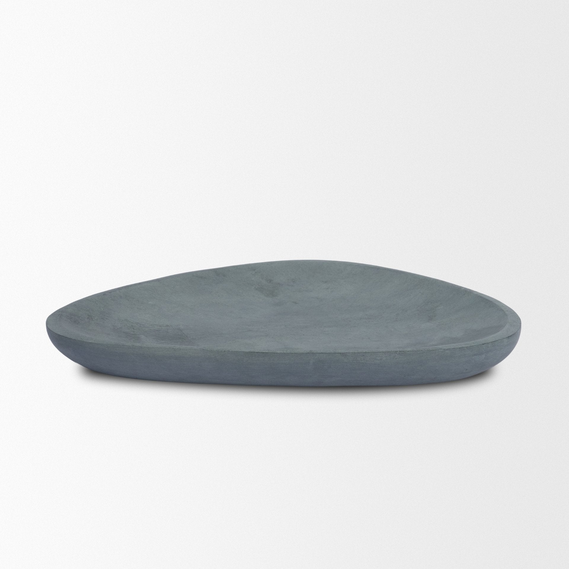 Tria Rounded Triangular Grey Marble Decorative Tray