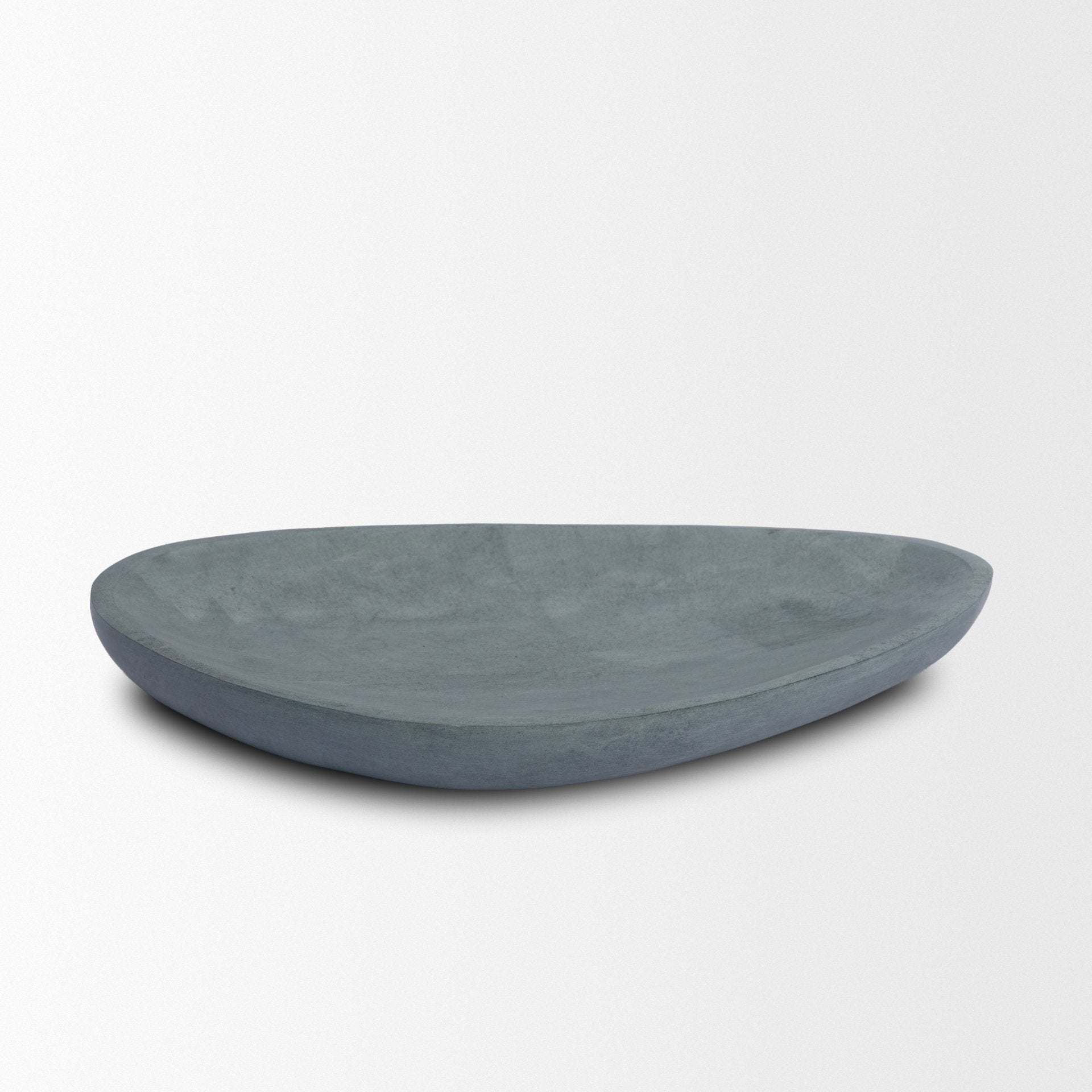 Tria Rounded Triangular Grey Marble Decorative Tray