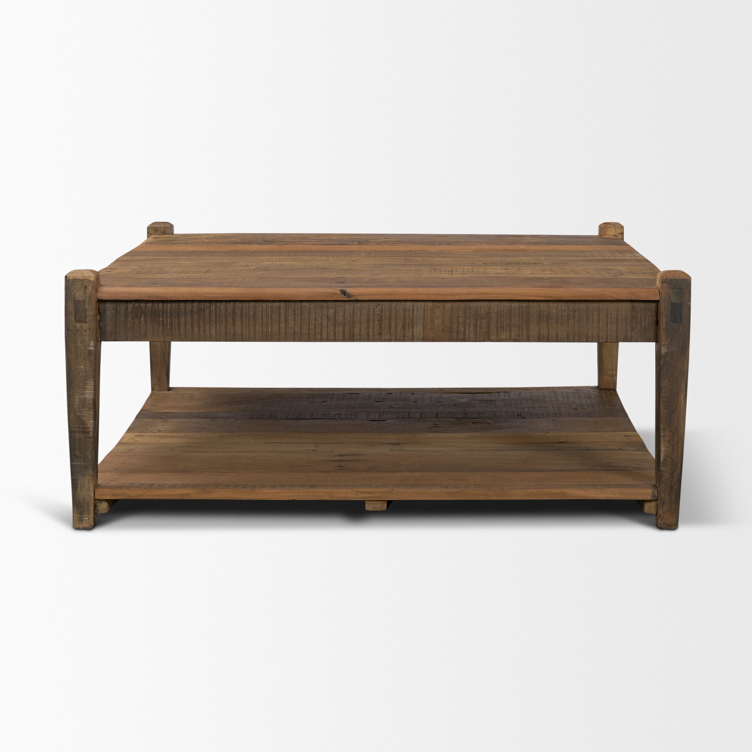 Ashwick Dark Brown Reclaimed Wood Square Coffee Table