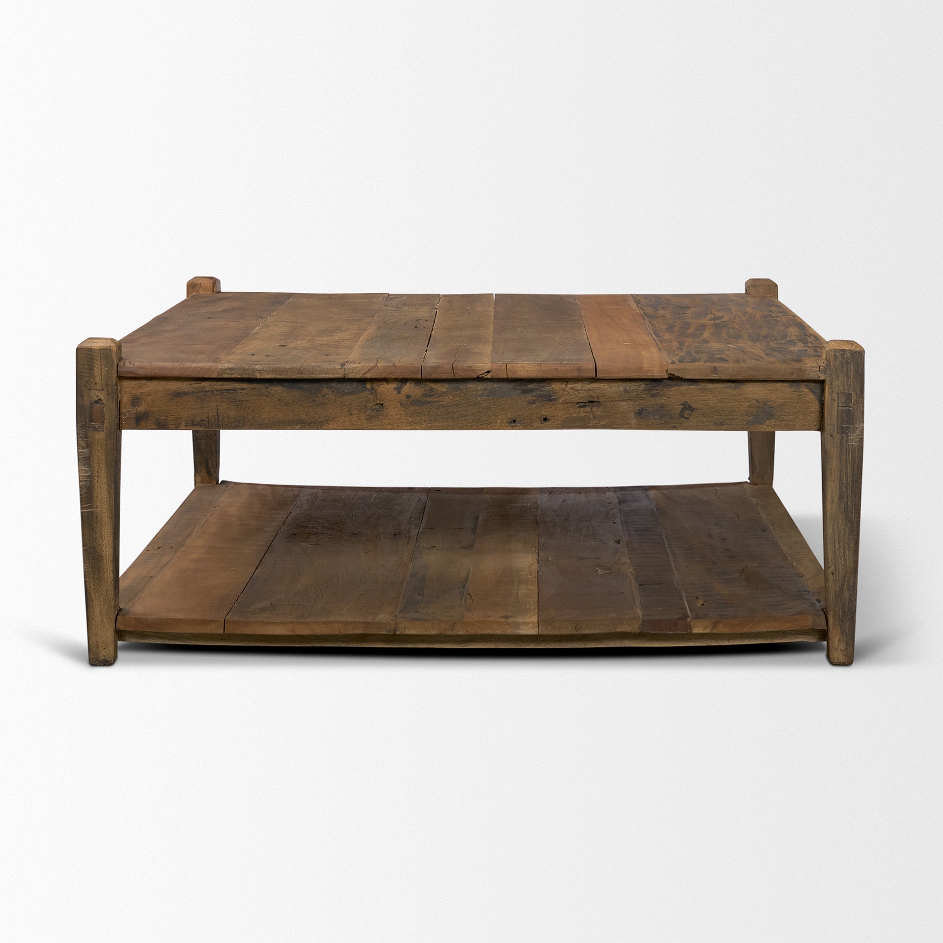 Ashwick Dark Brown Reclaimed Wood Square Coffee Table