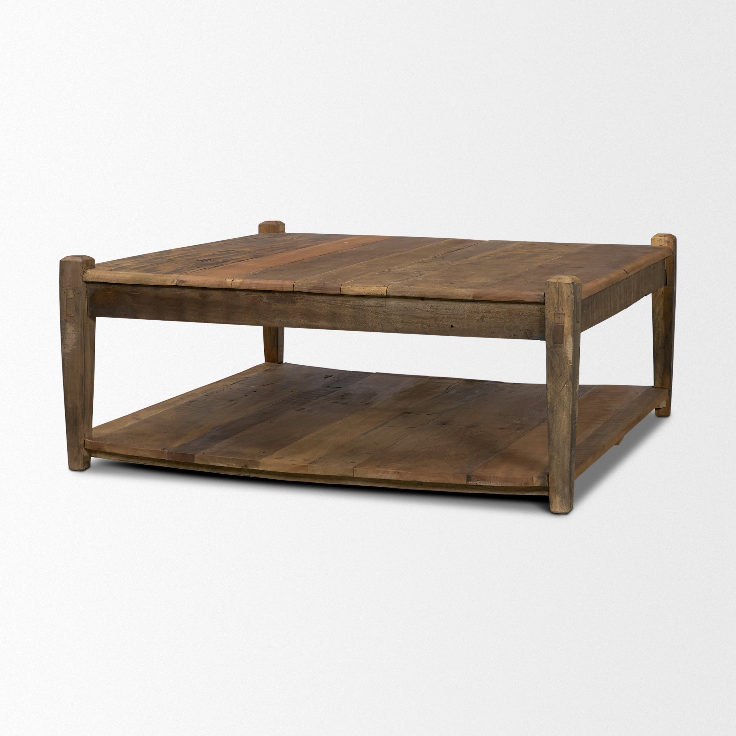 Ashwick Dark Brown Reclaimed Wood Square Coffee Table
