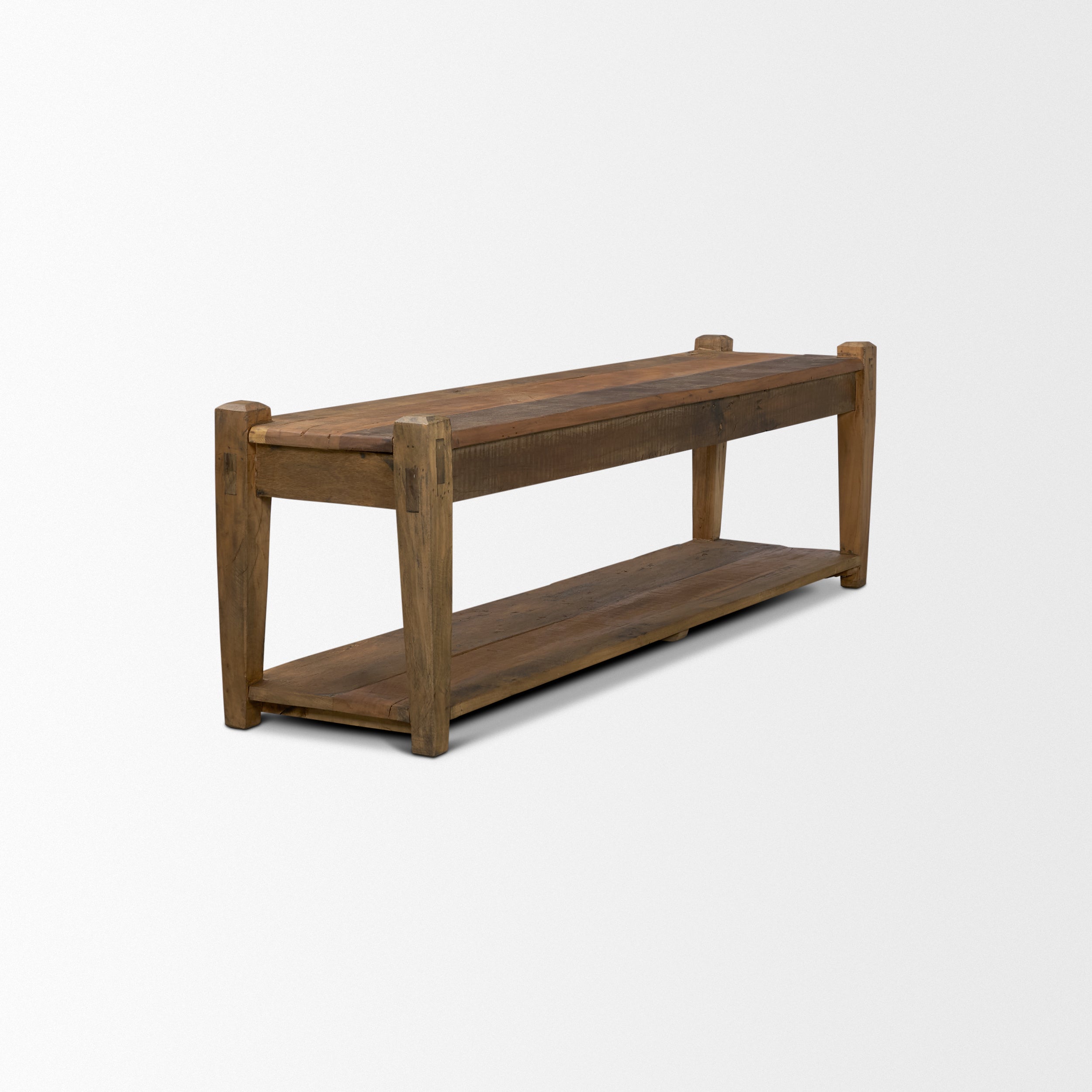 Ashwick Dark Brown Reclaimed Wood Bench