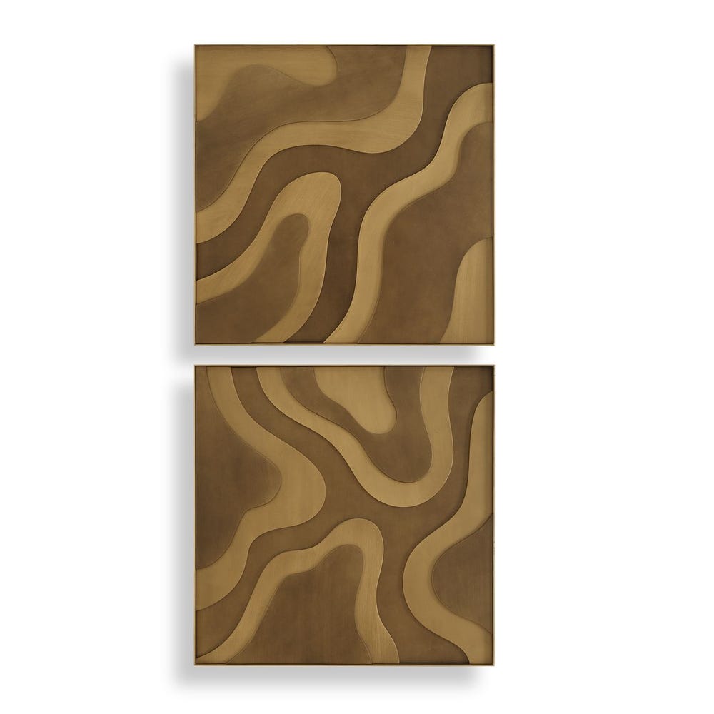 Uttermost Golden Terrain Wooden Wall Decor - Set of 2