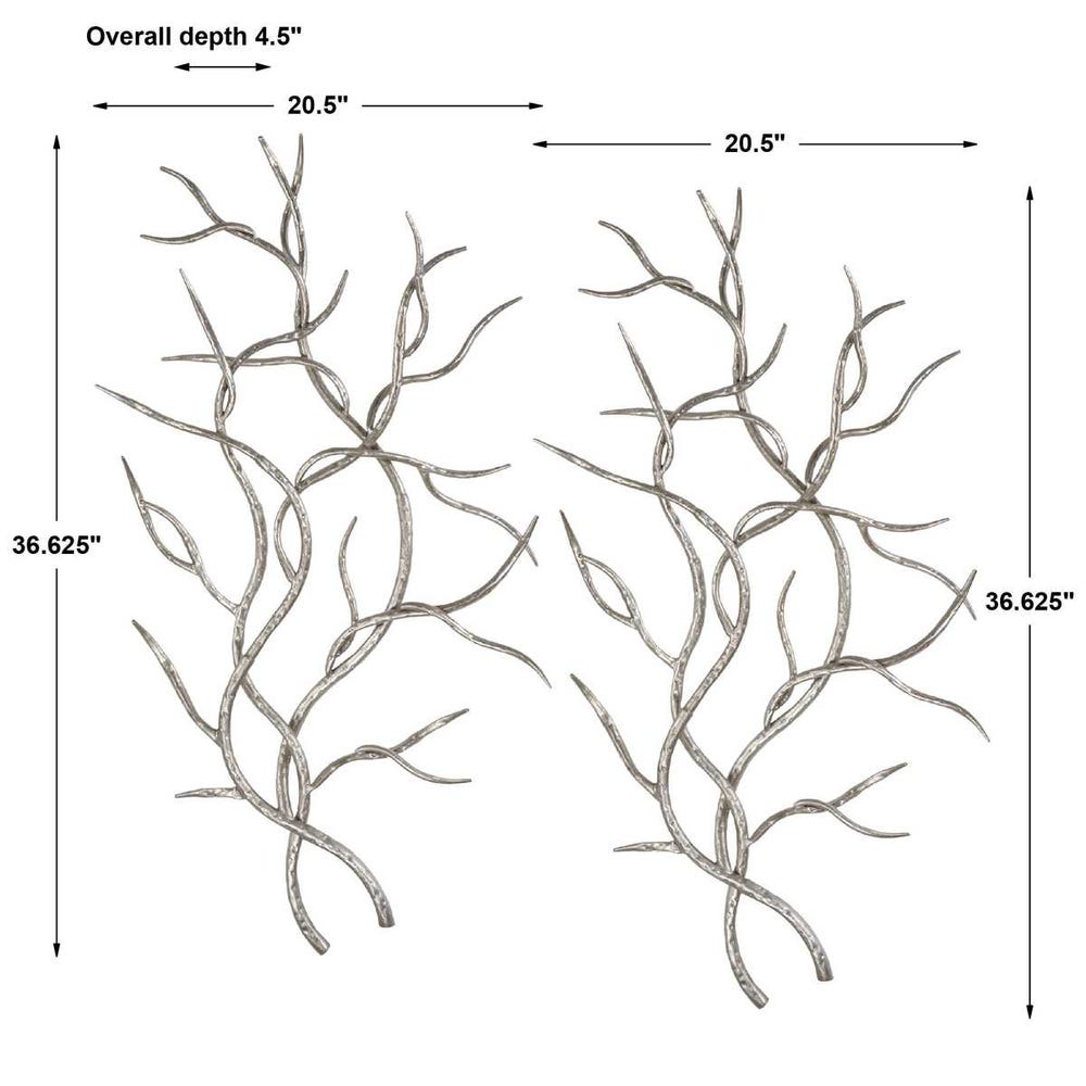 Uttermost Silver Branches Wall Art - Set of 2