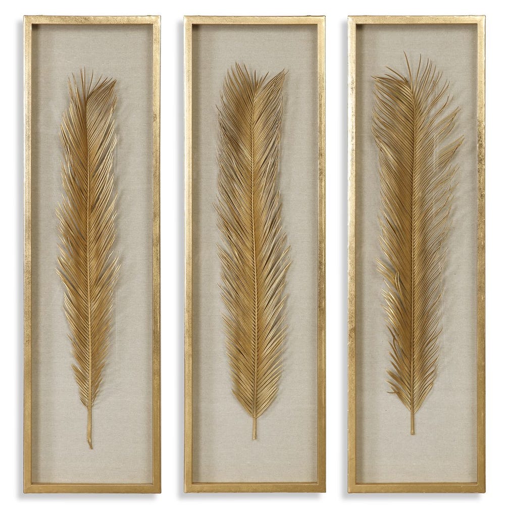 Uttermost Palma Gold Leaf Shadow Box - Set of 3
