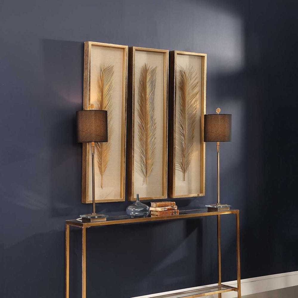 Uttermost Palma Gold Leaf Shadow Box - Set of 3