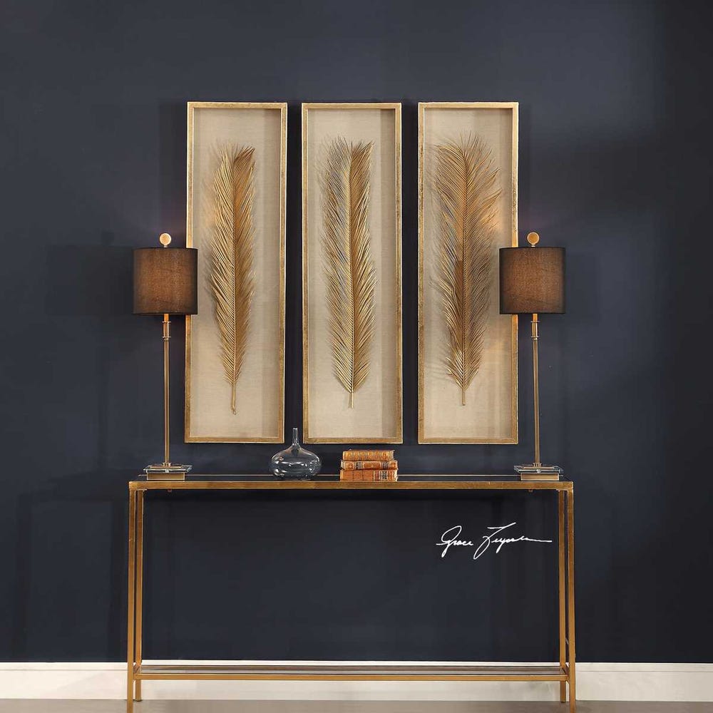 Uttermost Palma Gold Leaf Shadow Box - Set of 3