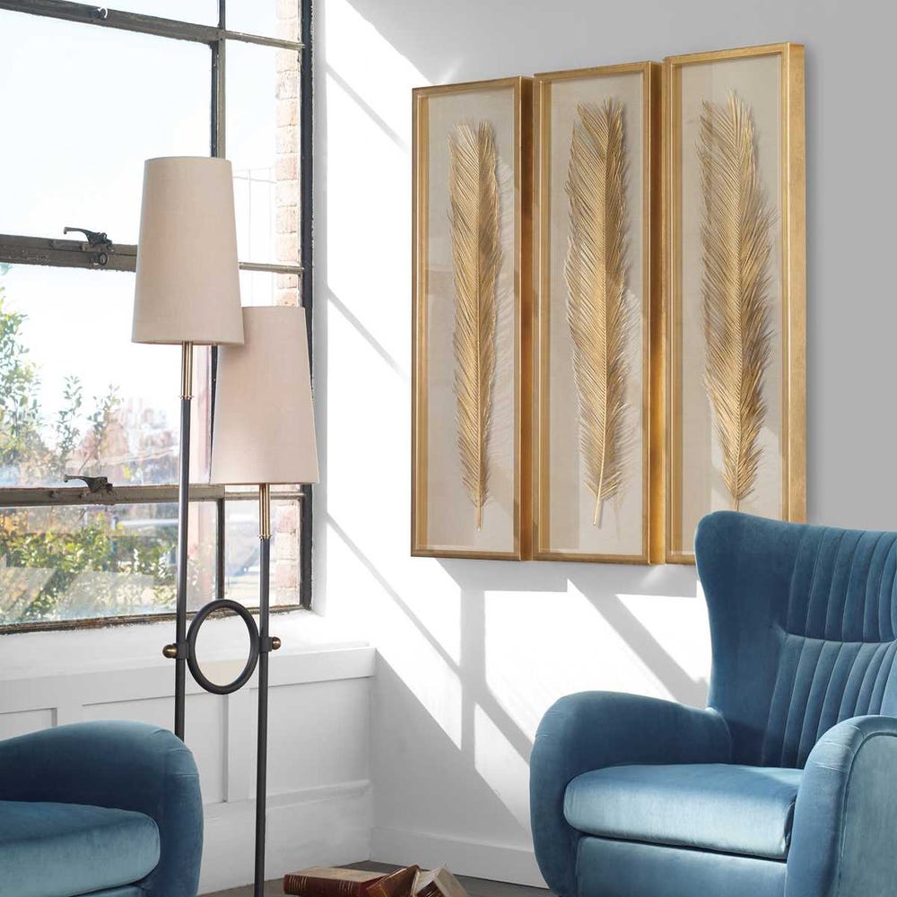 Uttermost Palma Gold Leaf Shadow Box - Set of 3