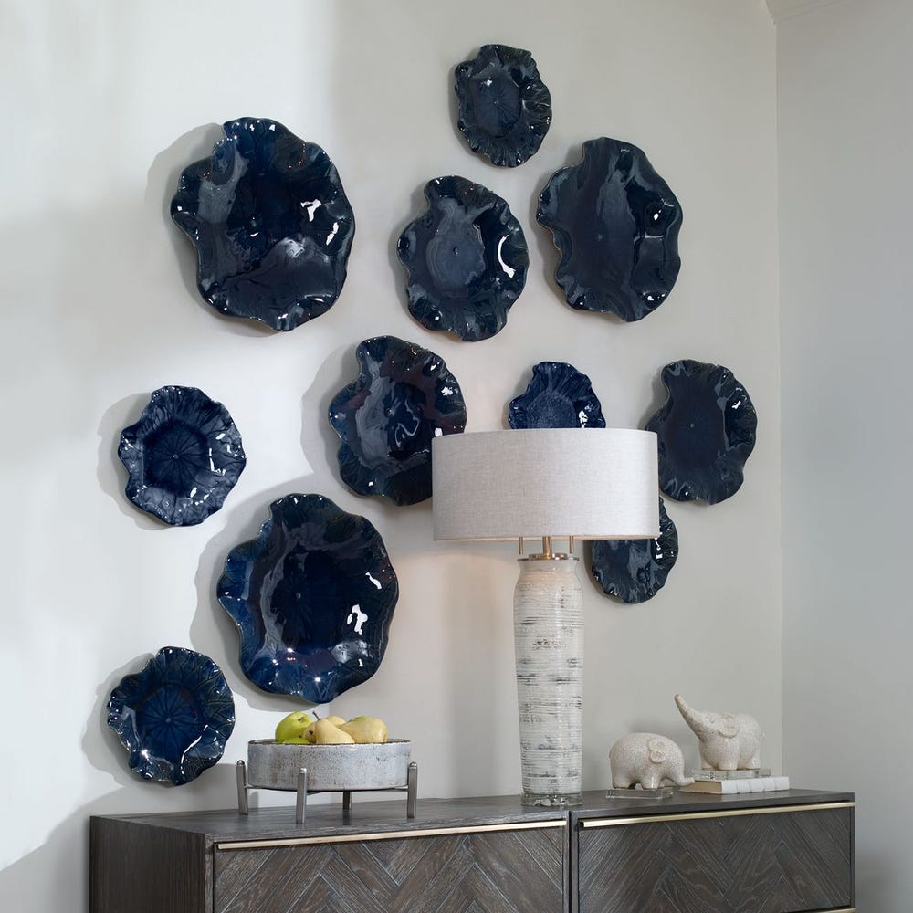 Uttermost Abella Ceramic Flowers - Set of 3