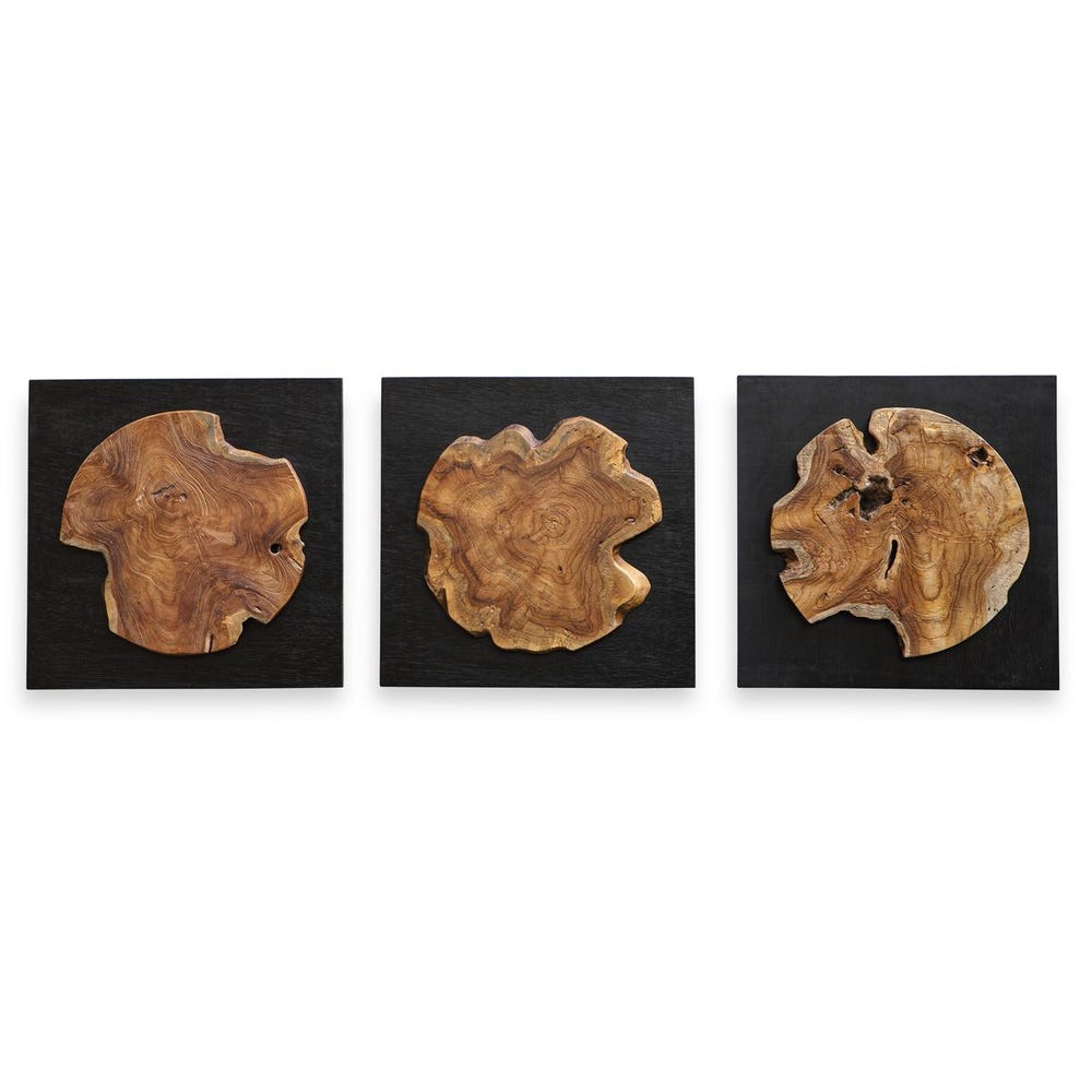 Uttermost Kolini Teak Wood Wall Decor - Set of 3