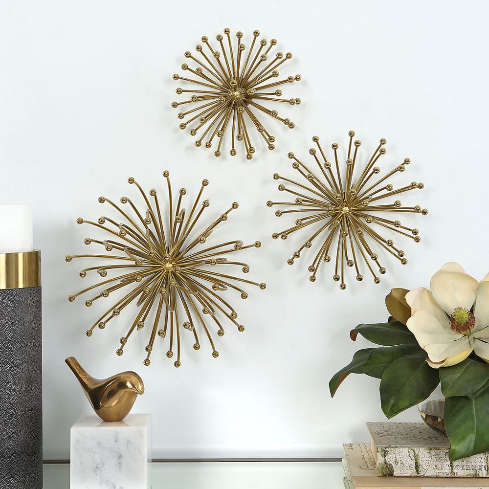 Aga Gold Metal Wall Decor Set of 3 by Uttermost