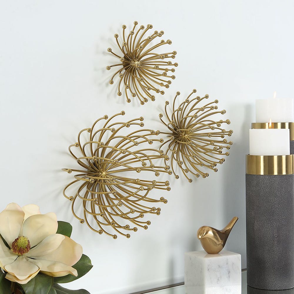 Aga Gold Metal Wall Decor Set of 3 by Uttermost