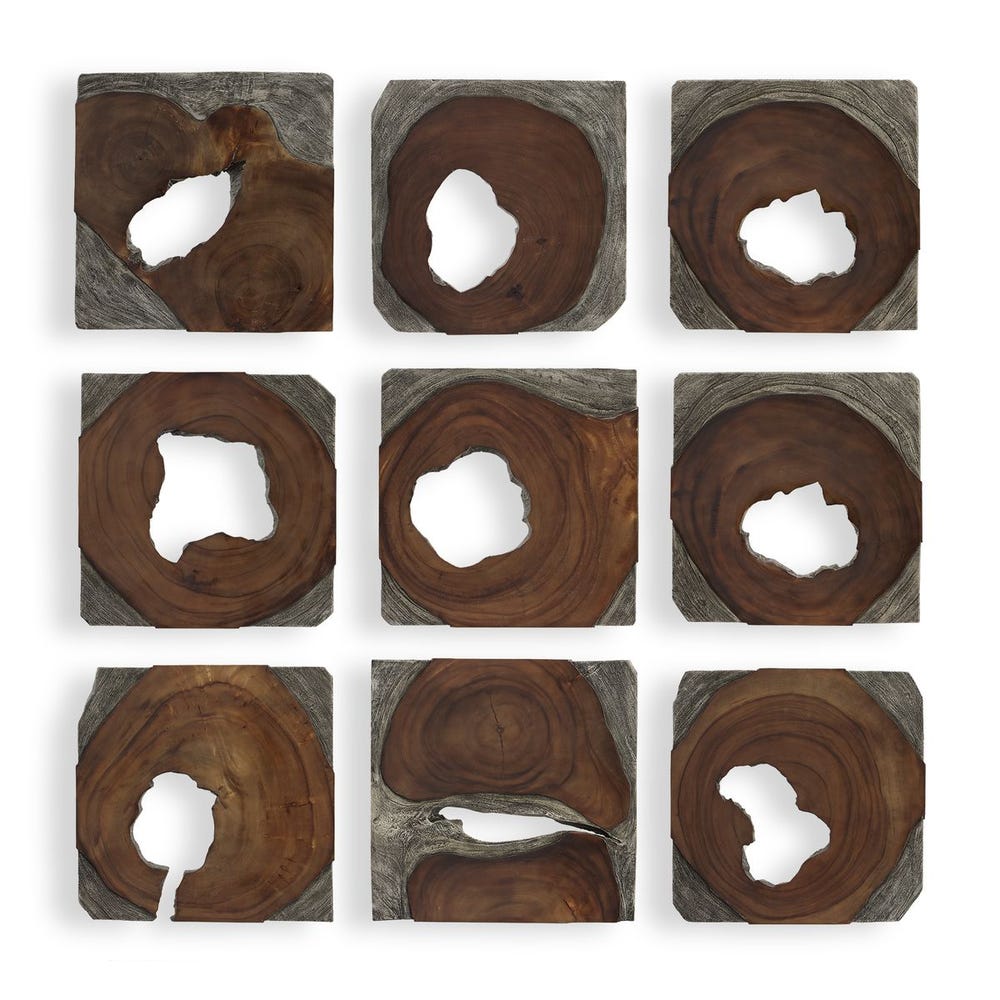 Uttermost Jungle Wood Paneled Wall Art - Set of 9