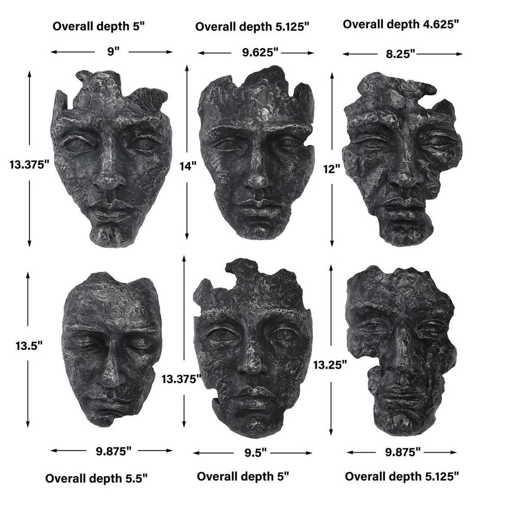 Uttermost Self-Portrait Metallic Wall Decor - Set of 6