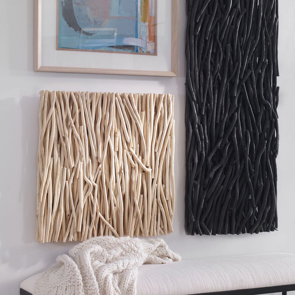 Gathered Teak Square Wood Wall Decor by Uttermost