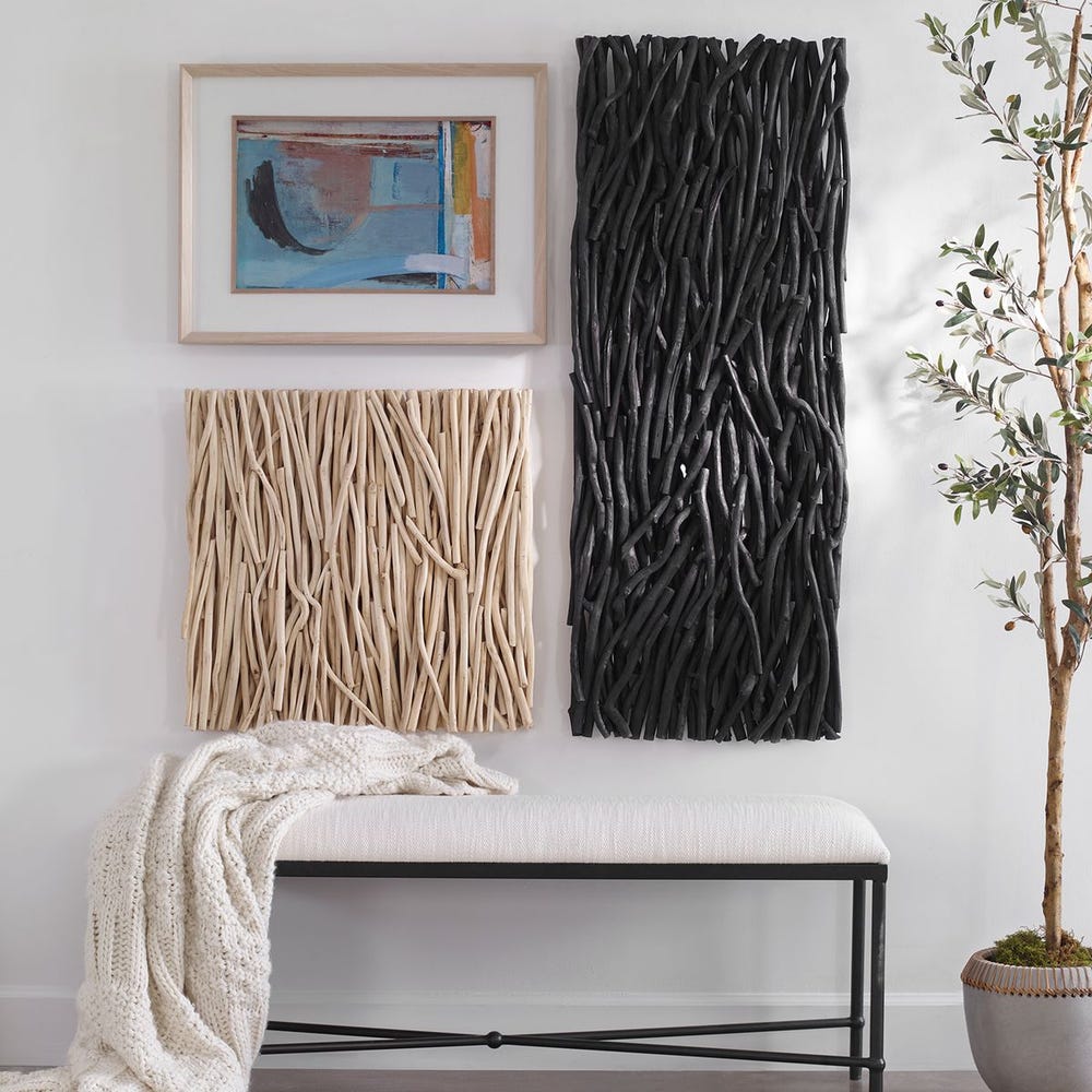 Gathered Teak Square Wood Wall Decor by Uttermost