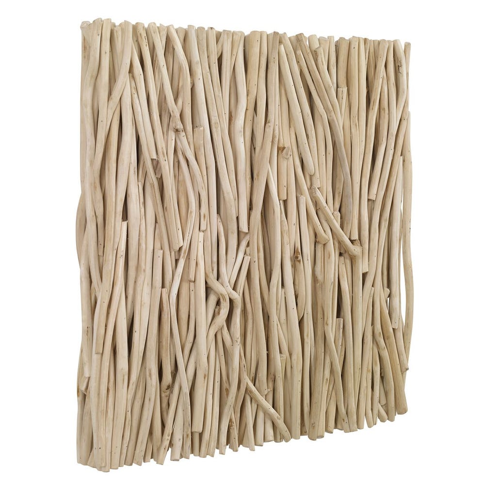 Gathered Teak Square Wood Wall Decor by Uttermost