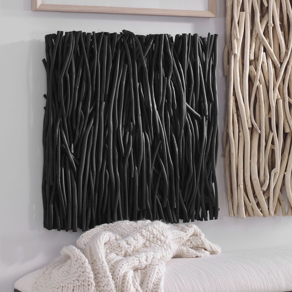 Gathered Teak Square Wood Wall Decor by Uttermost