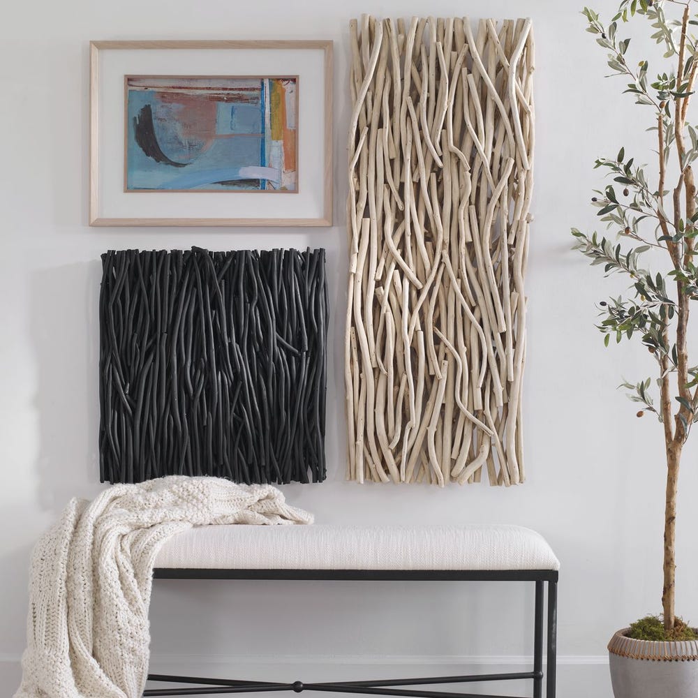 Gathered Teak Square Wood Wall Decor by Uttermost