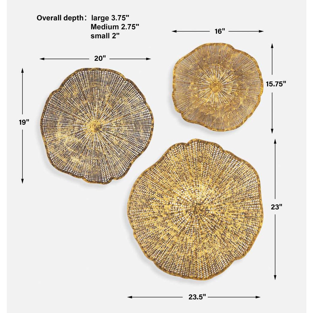 Uttermost Radiance Gold Metal Wall Decor - Set of 3