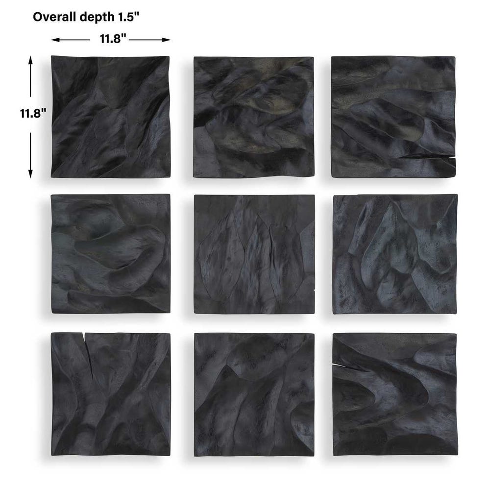 Uttermost Malosi Black Wood Wall Decor - Set of 9
