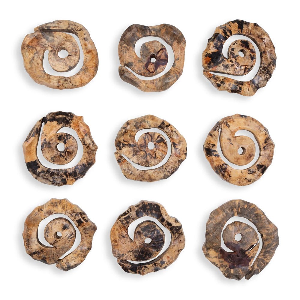 Uttermost Corkscrew Wood Wall Decor - Set of 9