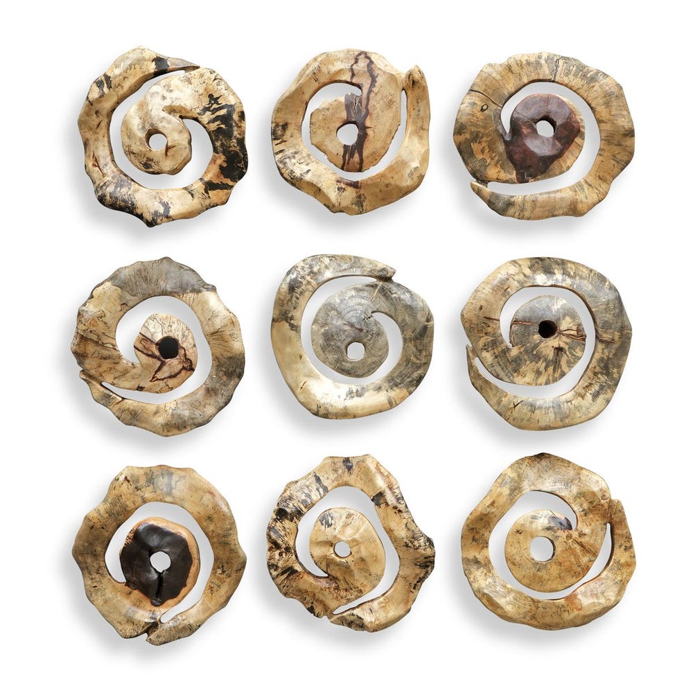 Uttermost Corkscrew Wood Wall Decor - Set of 9