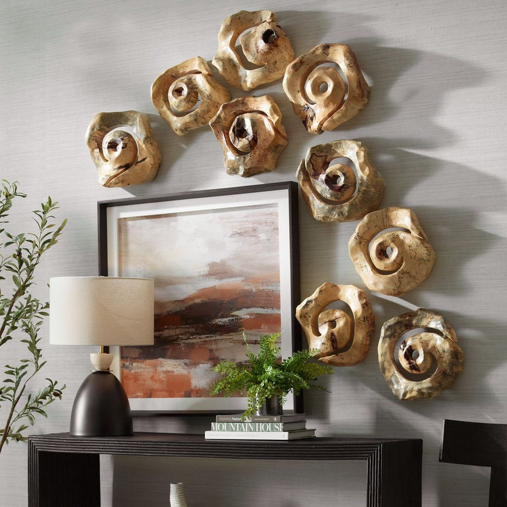 Uttermost Corkscrew Wood Wall Decor - Set of 9