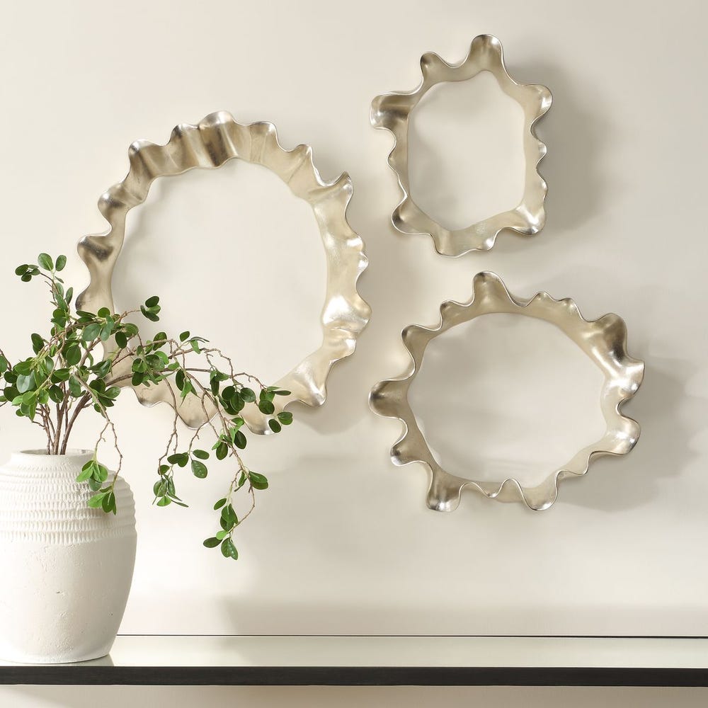 Uttermost Ripple Effect Silver Wall Art - Set of 3