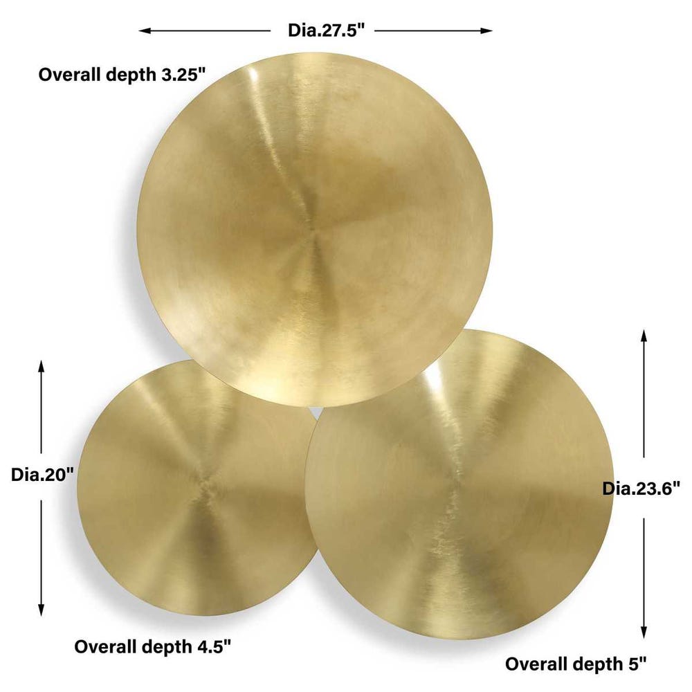 Cymbalic Round Brass Wall Art - Set of 3 by Uttermost