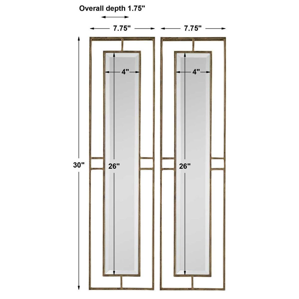 Uttermost Rutledge Gold Mirrors - Set of 2