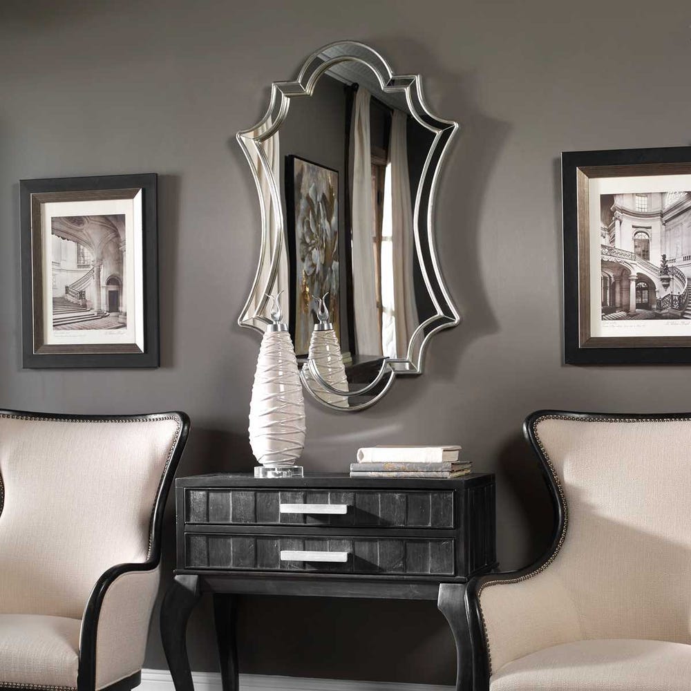 Elara Antiqued Silver Wall Mirror by Uttermost