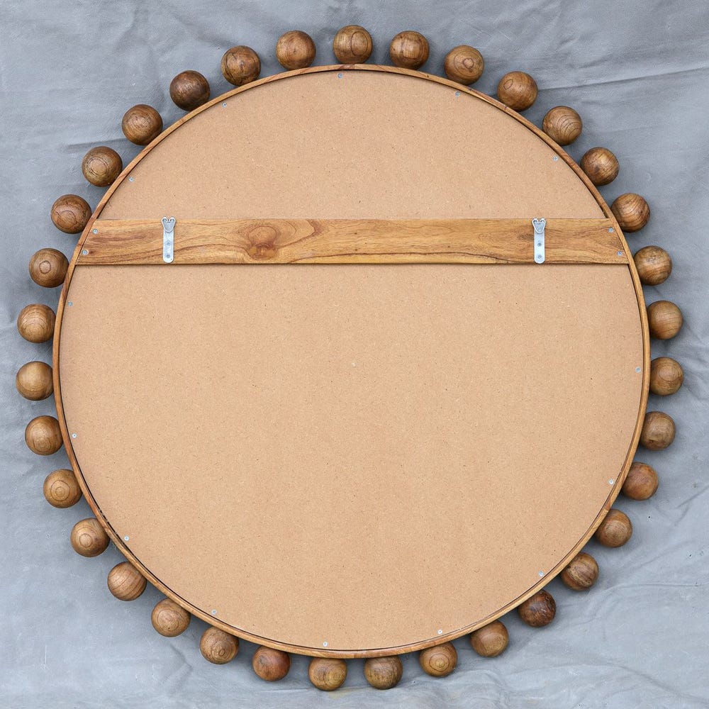 Uttermost Cyra Wood Beaded Round Mirror
