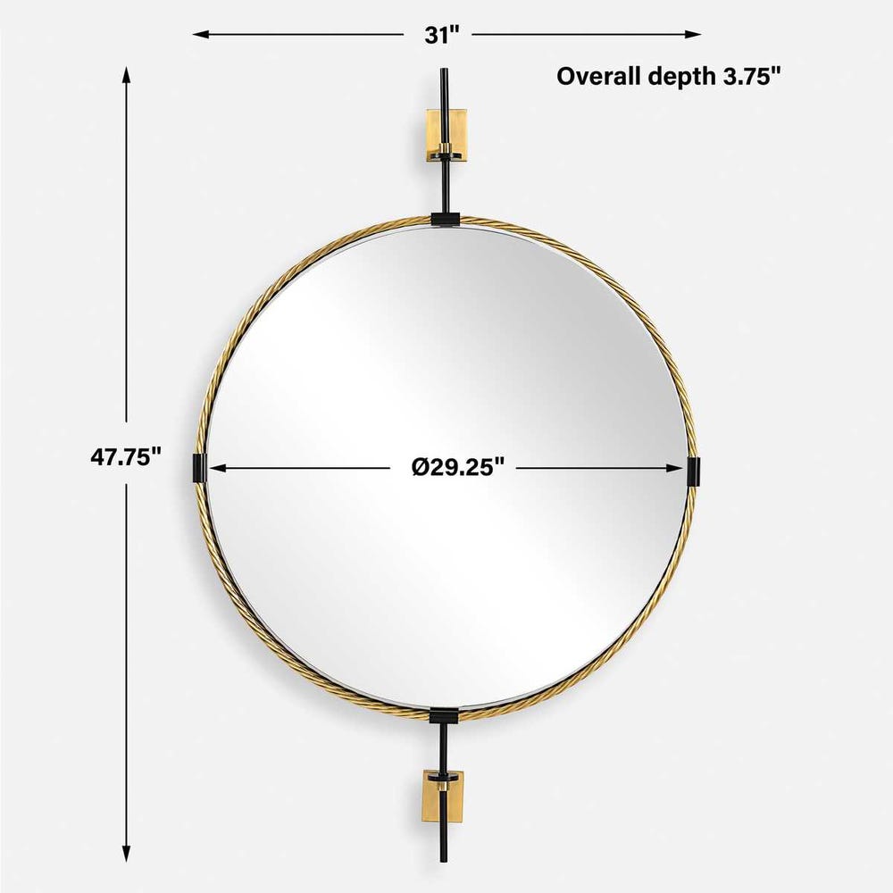 Uttermost Guardrail Round Mirror