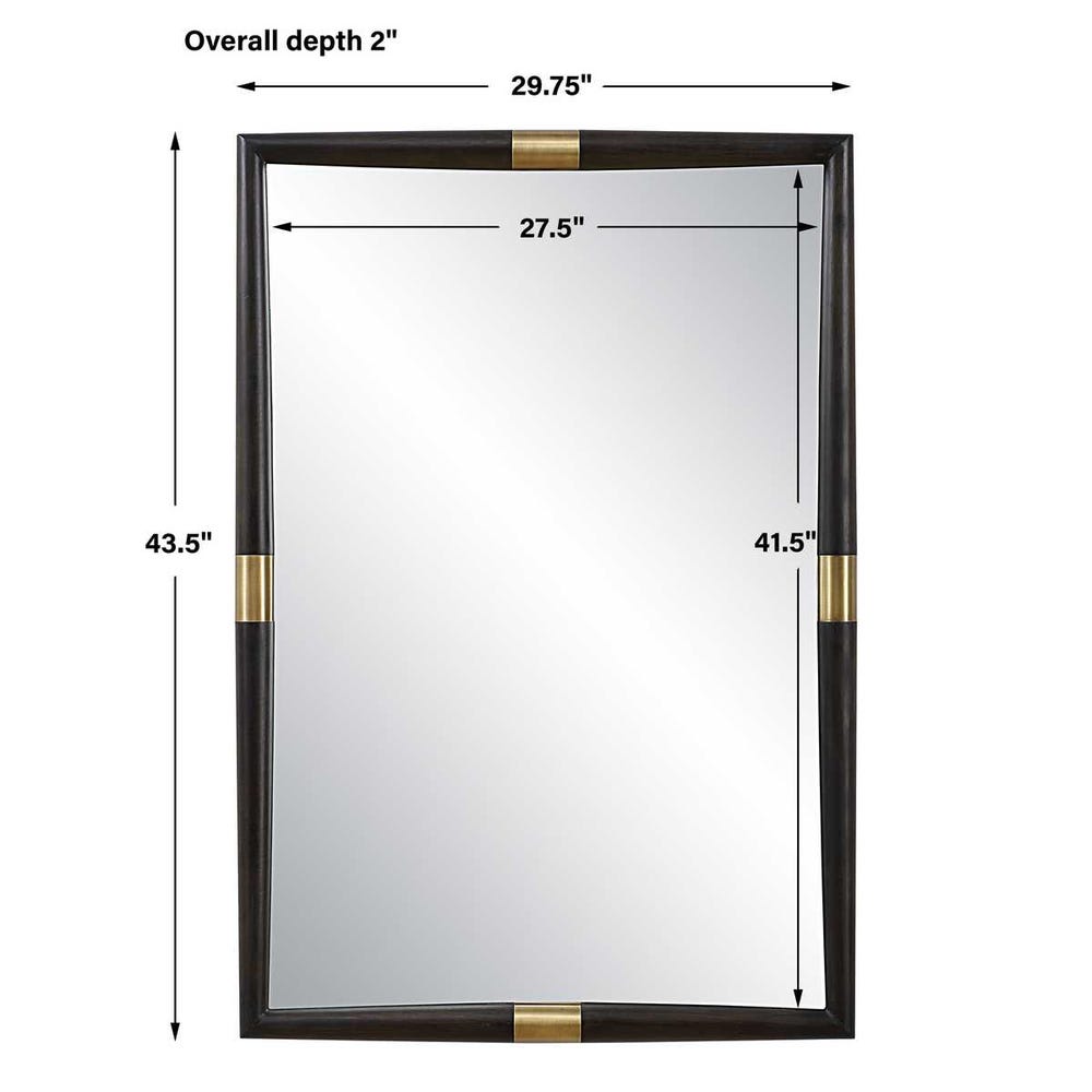 Uttermost Larkin Dark Wood & Brass Mirror