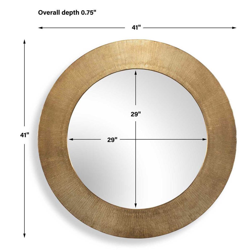 Uttermost Tano Antique Brass Round Mirror