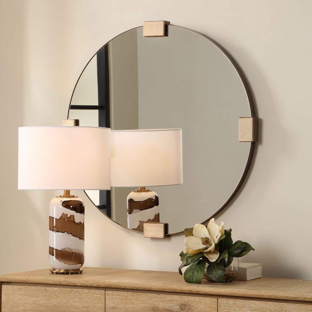 Uttermost Russo Travertine Round Mirror