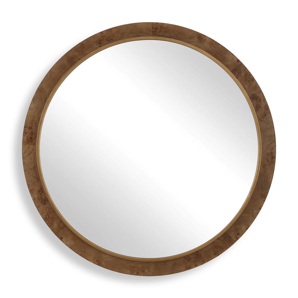 Uttermost Cleveland Round Burl Wood Mirror