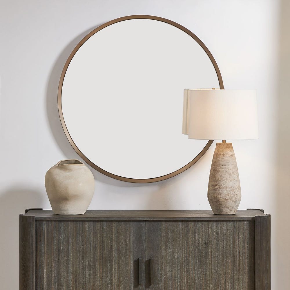 Uttermost Torrado Round Bronze Mirror