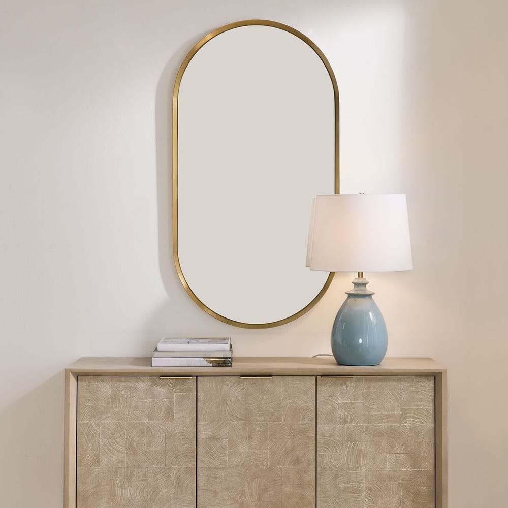 Uttermost Torrado Oval Brass Mirror