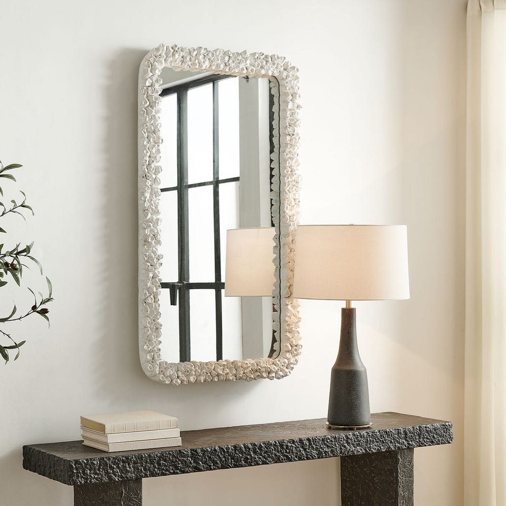 Uttermost Barnacle Rectangular White Mirror